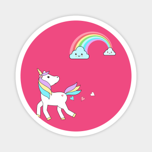 Sweet unicorn and clouds Magnet